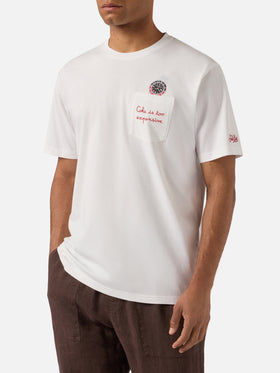 Cotton t-shirt Austin with embroidery and watch print