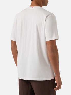 Cotton t-shirt Austin with embroidery and watch print
