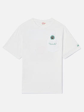 White Austin t-shirt with watch and Starduchs embroidery