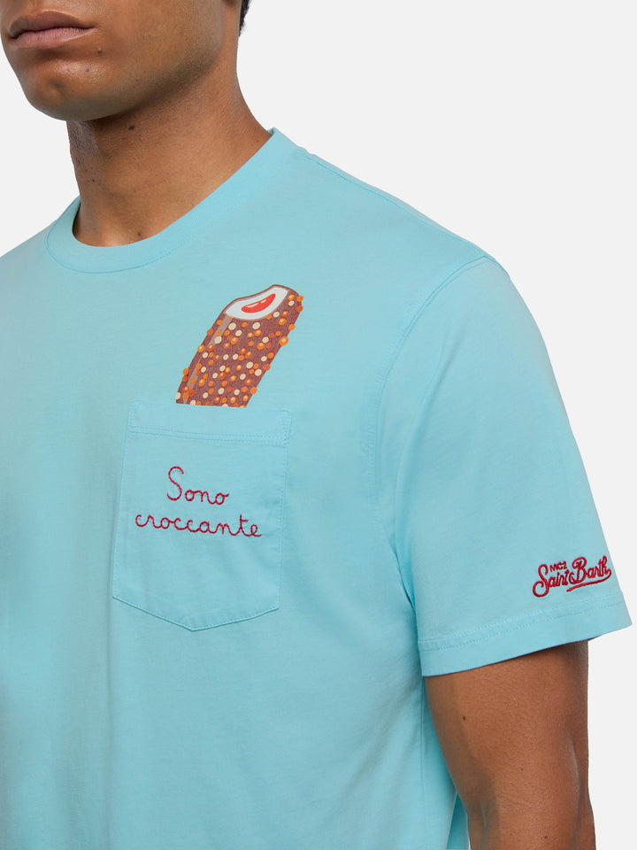 Man cotton t-shirt Austin with Sono croccante embroidery | ALGIDA SPECIAL EDITION
