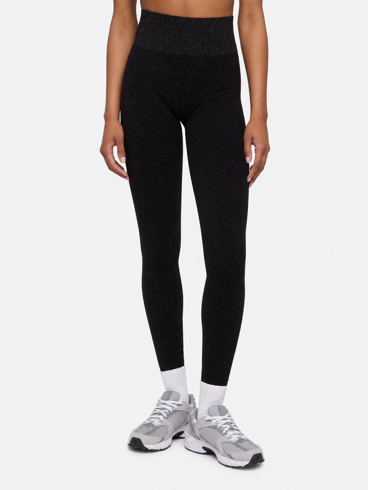 Leggings neri in lurex Avice