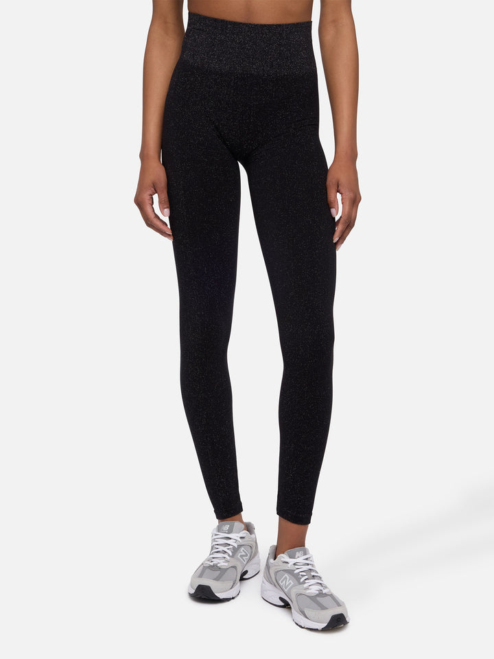 Schwarze Lurex-Leggings Avice