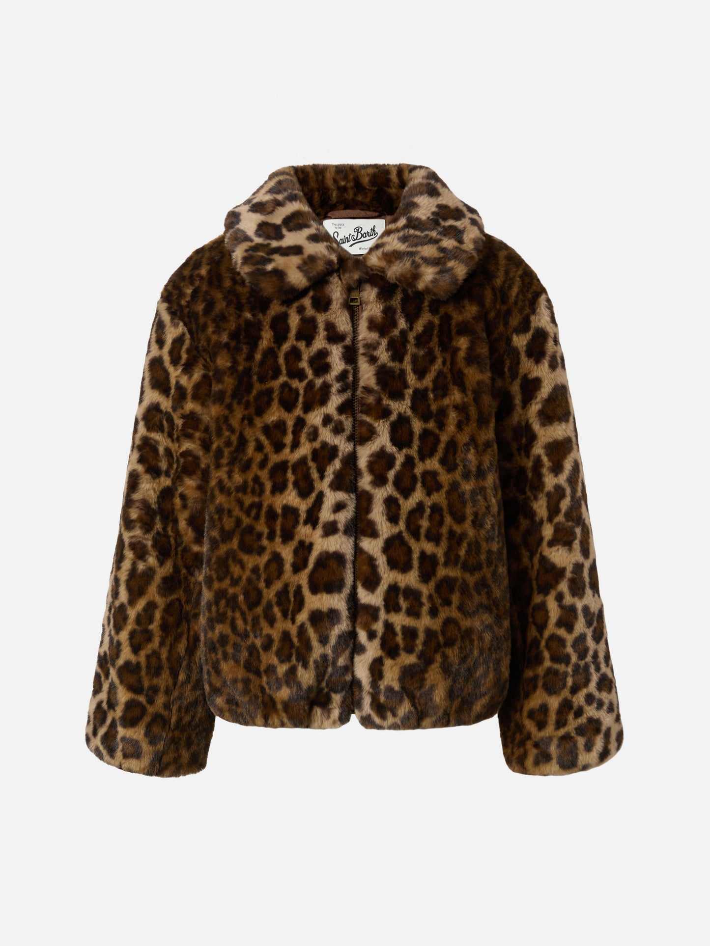 Aveline faux-fur jacket with leopard print