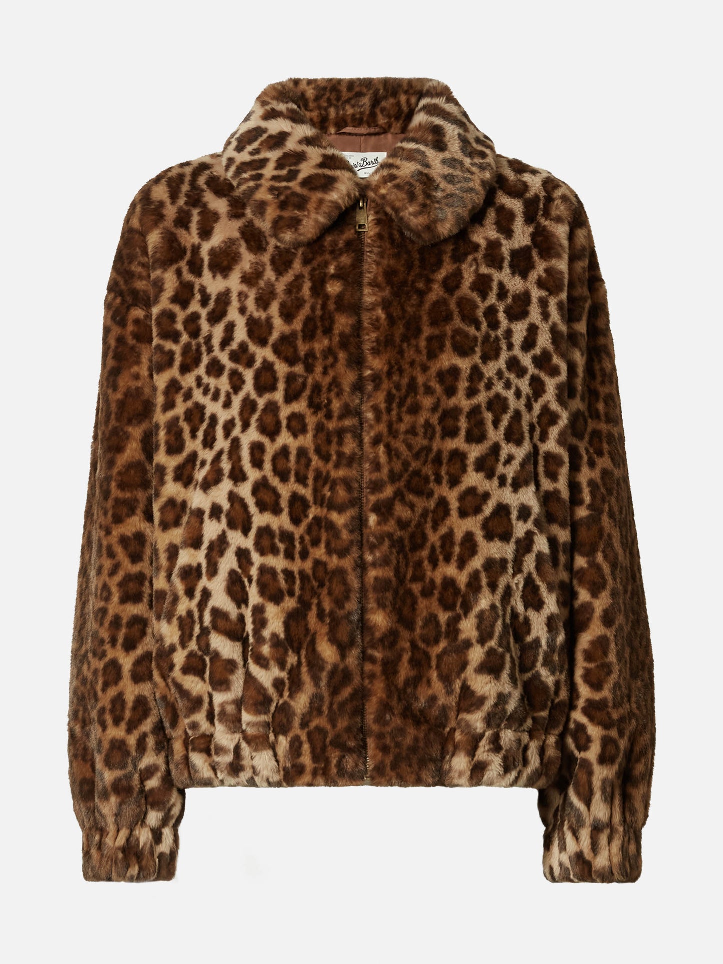 Giacca Aveline in faux fur con stampa leopardata