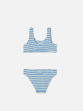 Baker crinkle bikini with blue stripes