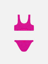 Bikini a triangolo Baker in crinkle fucsia