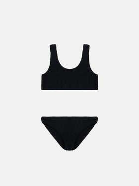 Black crinkle classic bralette bikini Baker