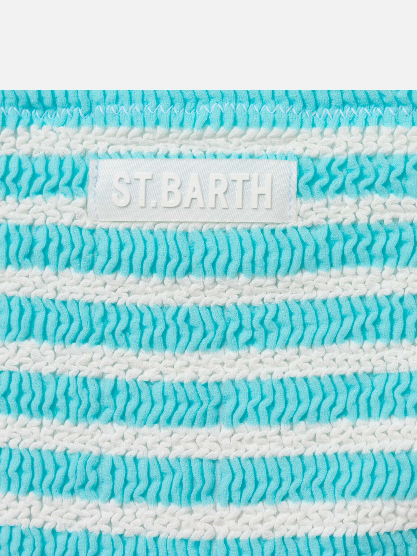 Water green striped crinkle classic bralette bikini Baker