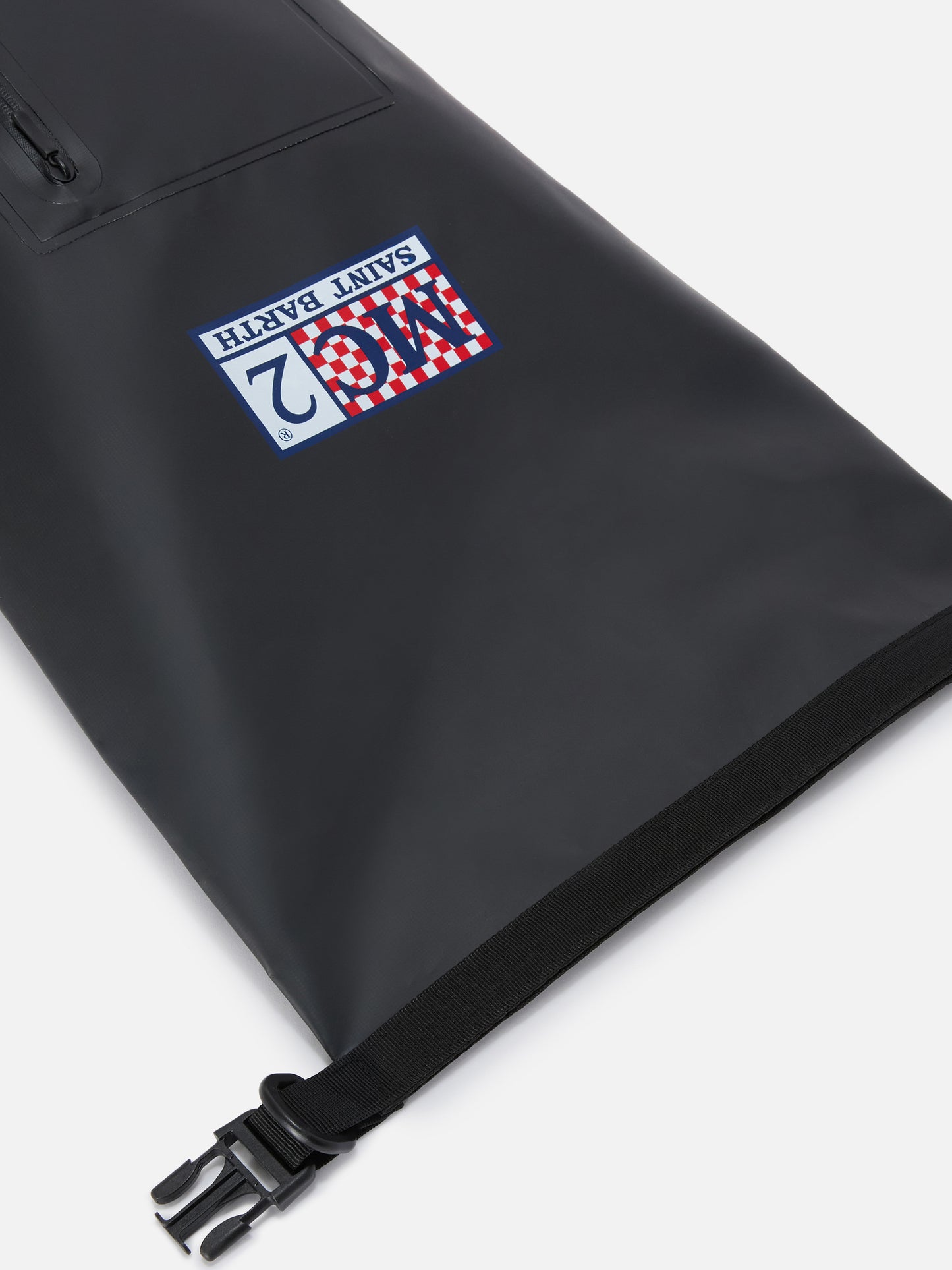 Sac à dos Aqua en PVC noir uni avec logo imprimé 