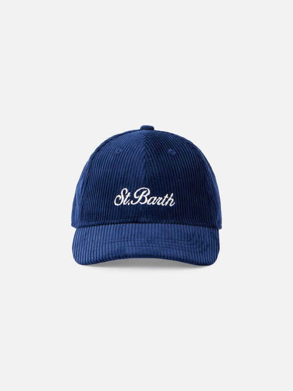 Navy blue corduroy ball cap Baseball with embroidered logo