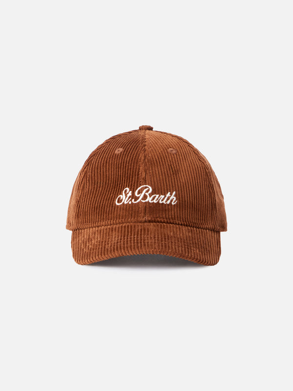 Camel Cord Baseball Cap mit aufgesticktem Logo