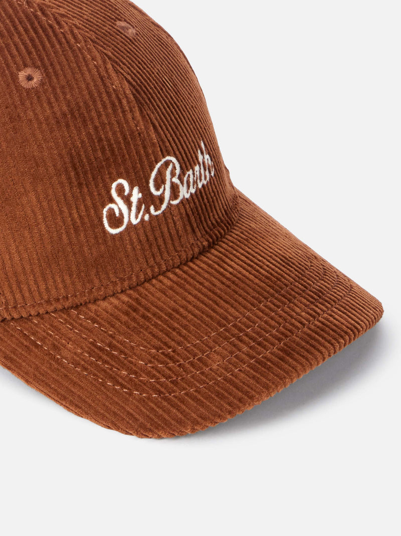 Camel Cord Baseball Cap mit aufgesticktem Logo