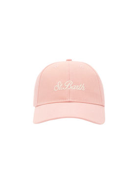 Baseballmütze aus rosa Baumwollleinen