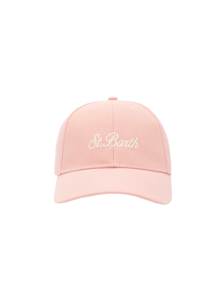 Baseballmütze aus rosa Baumwollleinen