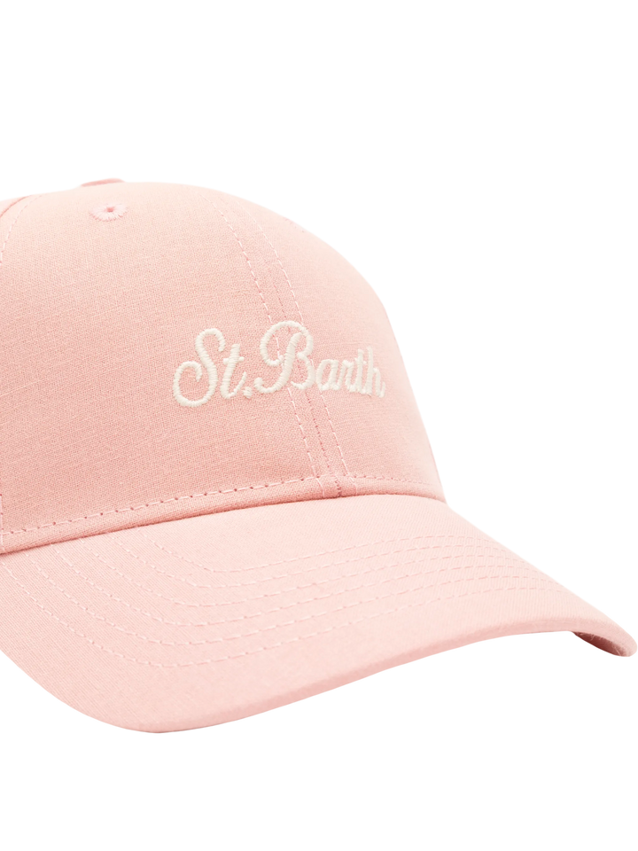 Baseballmütze aus rosa Baumwollleinen
