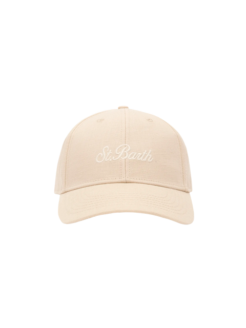 Baseball beige cotton linen cap - MC2 Saint Barth