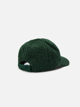 Baseball cap in green sherpa with St. Barth embroidery