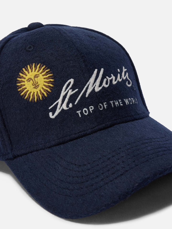 Cappello con visiera Baseball Wool in misto lana con ricamo St. Moritz | ST. MORITZ TOP OF THE WORLD SPECIAL EDITION