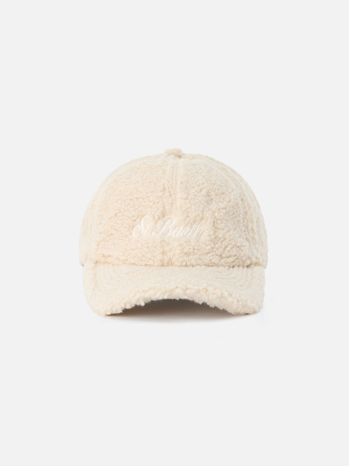 Beigefarbene Baseball Teddy-Cap mit Logostickerei 