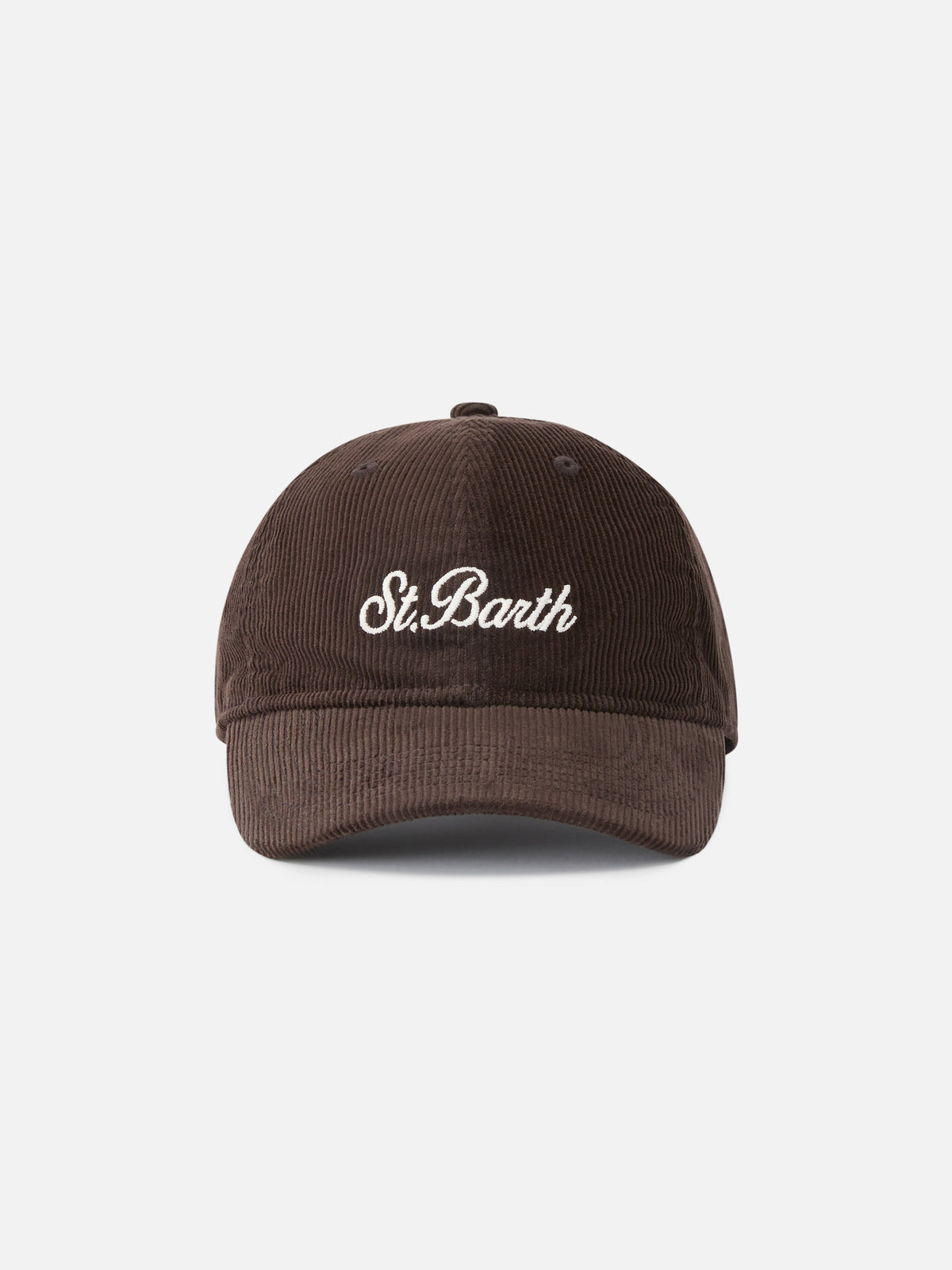 Brown Baseball corduroy cap with logo embroidery
