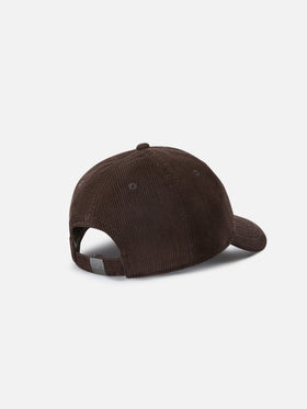 Brown Baseball corduroy cap with logo embroidery
