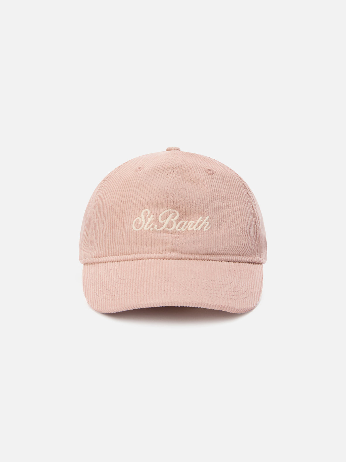 Pink Baseball corduroy cap with logo embroidery