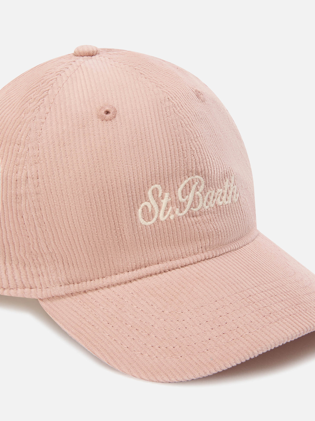 Pink Baseball corduroy cap with logo embroidery