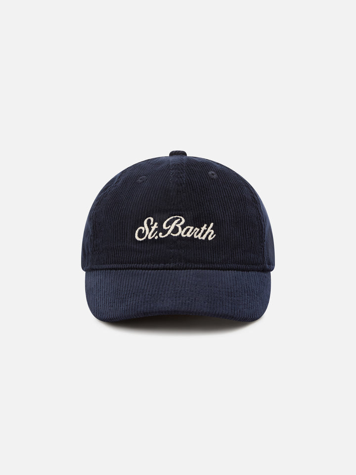 Gorra de pana Navy blue Baseball con bordado del logo 