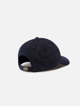 Marineblaue blue Baseball Kappe aus Cord mit Logostickerei 