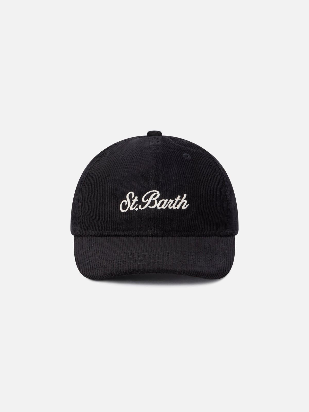 Casquette en velours côtelé noire Baseball avec logo brodé 