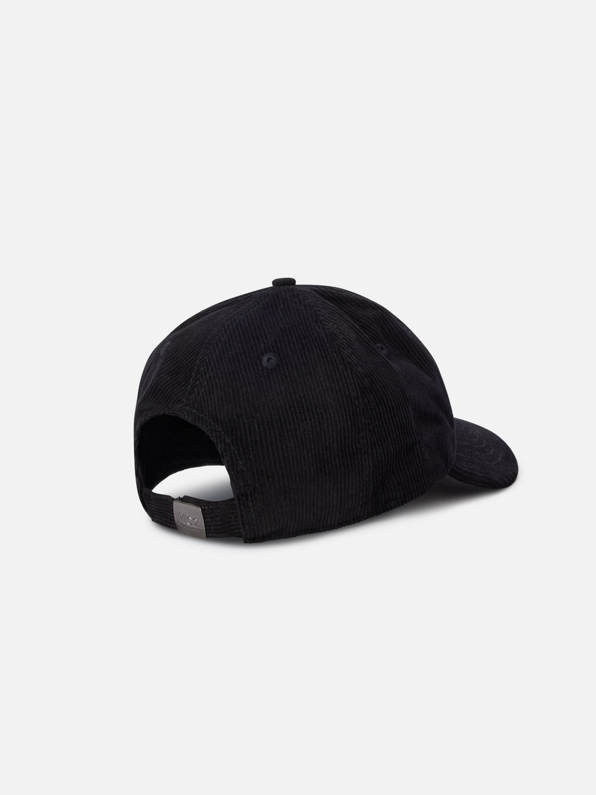 Casquette en velours côtelé noire Baseball avec logo brodé 