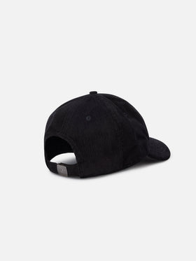 Casquette en velours côtelé noire Baseball avec logo brodé 