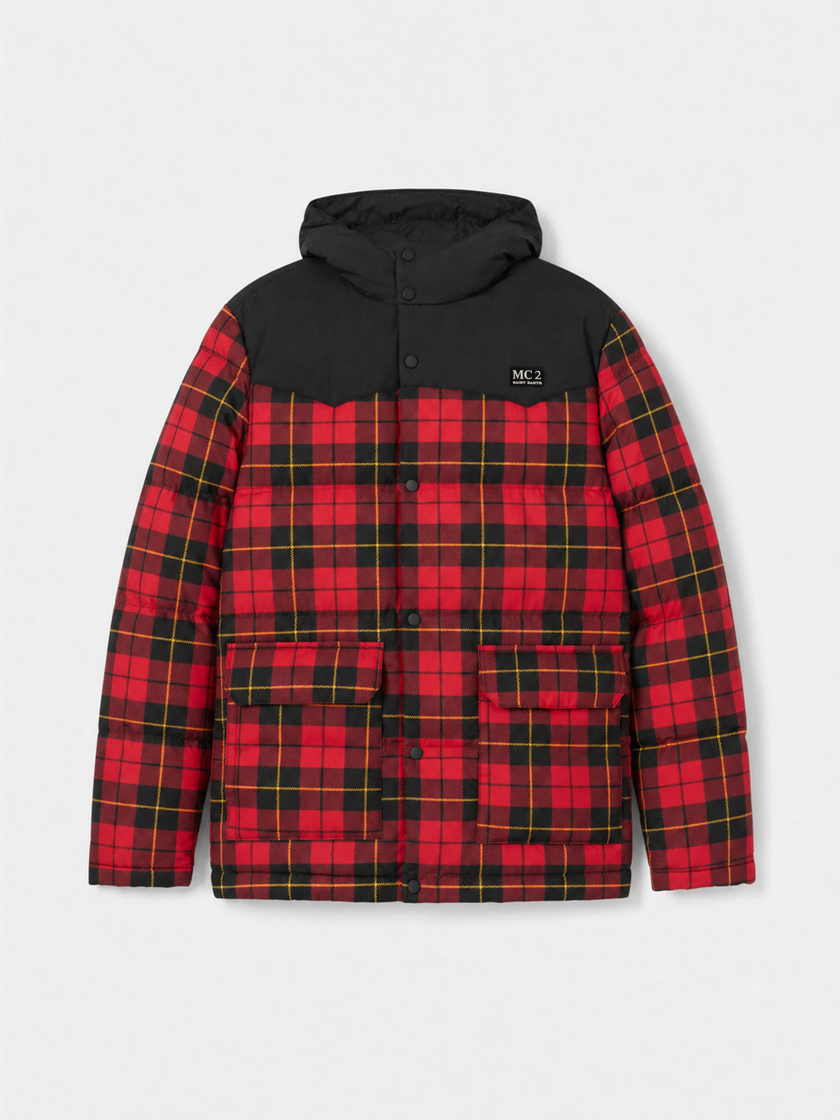 Chaqueta de plumón Baxter Tex de tartán rojo 