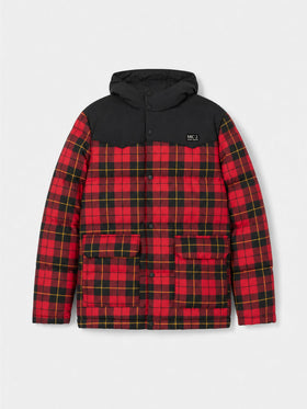 Chaqueta de plumón Baxter Tex de tartán rojo 