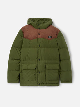 Militärgrüne Daunenjacke mit Kapuze für Herren Baxter