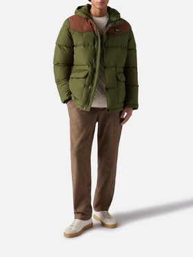 Militärgrüne Daunenjacke mit Kapuze für Herren Baxter