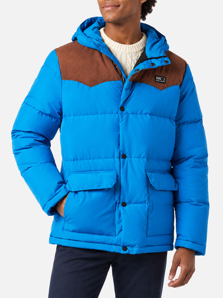Piumino Baxter bluette con cappuccio
