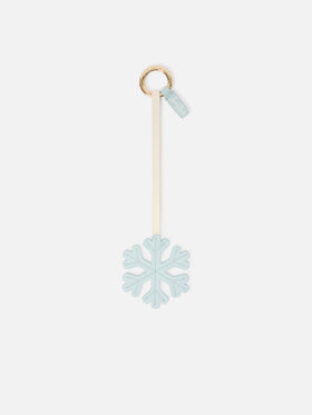 Leichte Tasche aus blue Leder charm in Schneeflockenform 