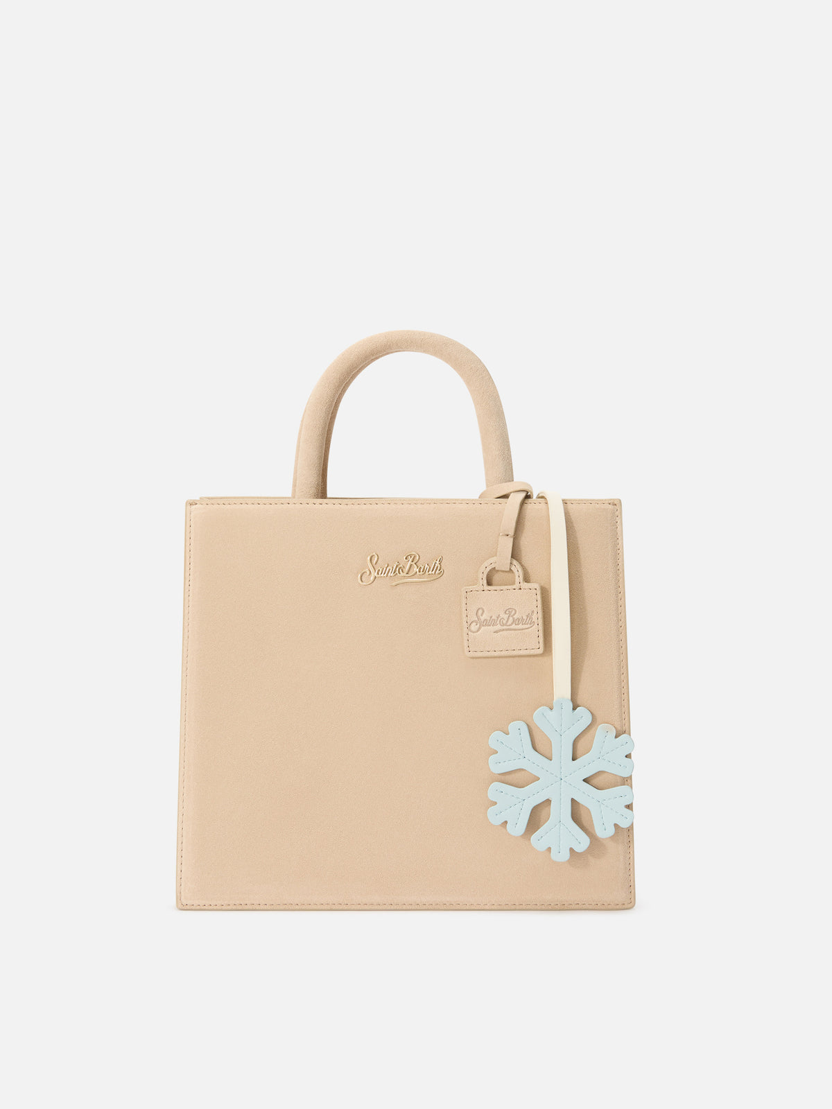 Leichte Tasche aus blue Leder charm in Schneeflockenform 