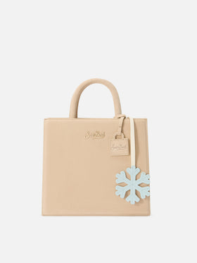 Leichte Tasche aus blue Leder charm in Schneeflockenform 