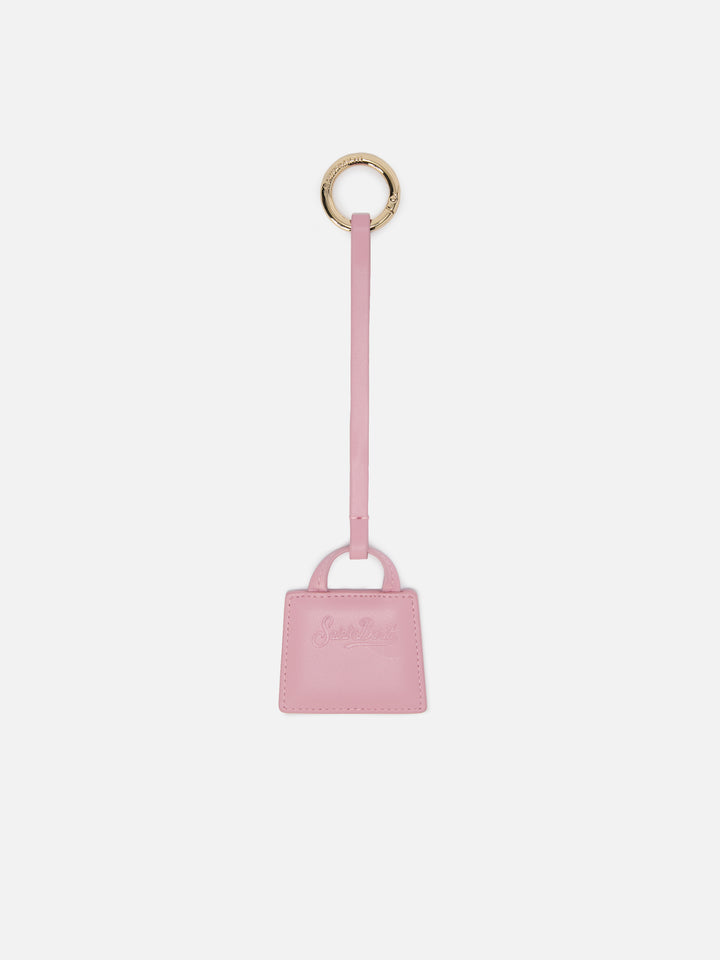 Mini Bag Charm in pink leather