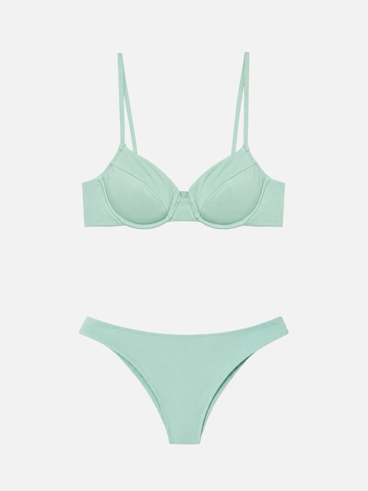 Bralette-Bikini für Damen in Salbei mit Bügeln