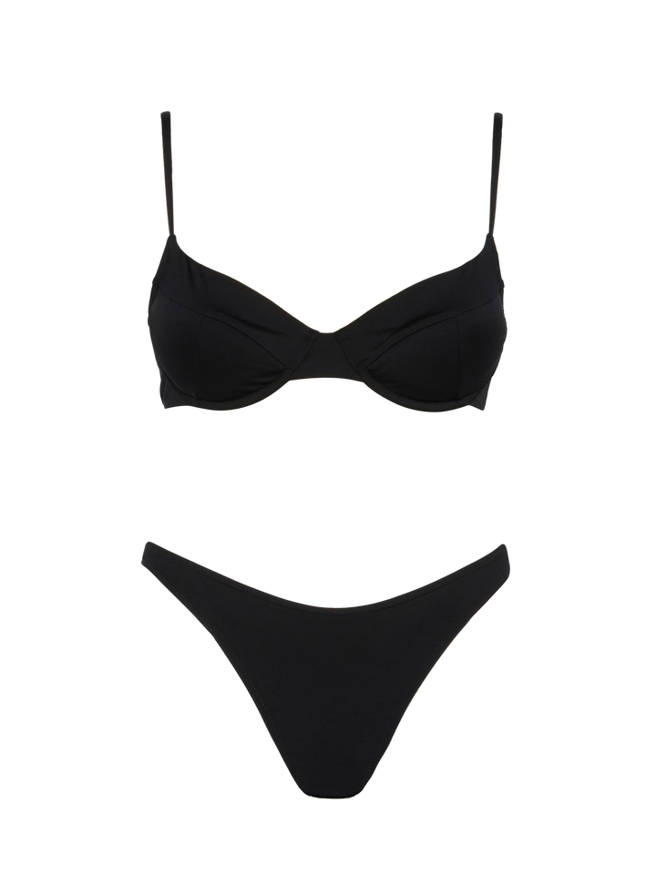 Lido black classic swim briefs - Bea underwired black bralette
