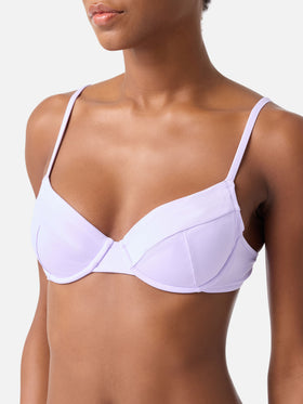 Bikini Bea Virgo bralette con ferretto lilla tinta unita