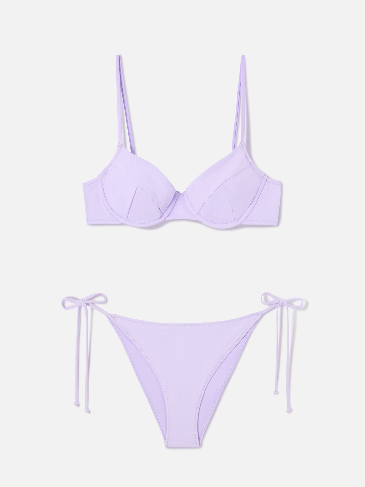 Bikini Bea Virgo bralette con ferretto lilla tinta unita