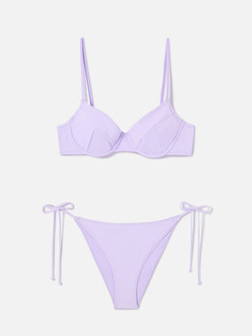Bikini Bea Virgo bralette con ferretto lilla tinta unita