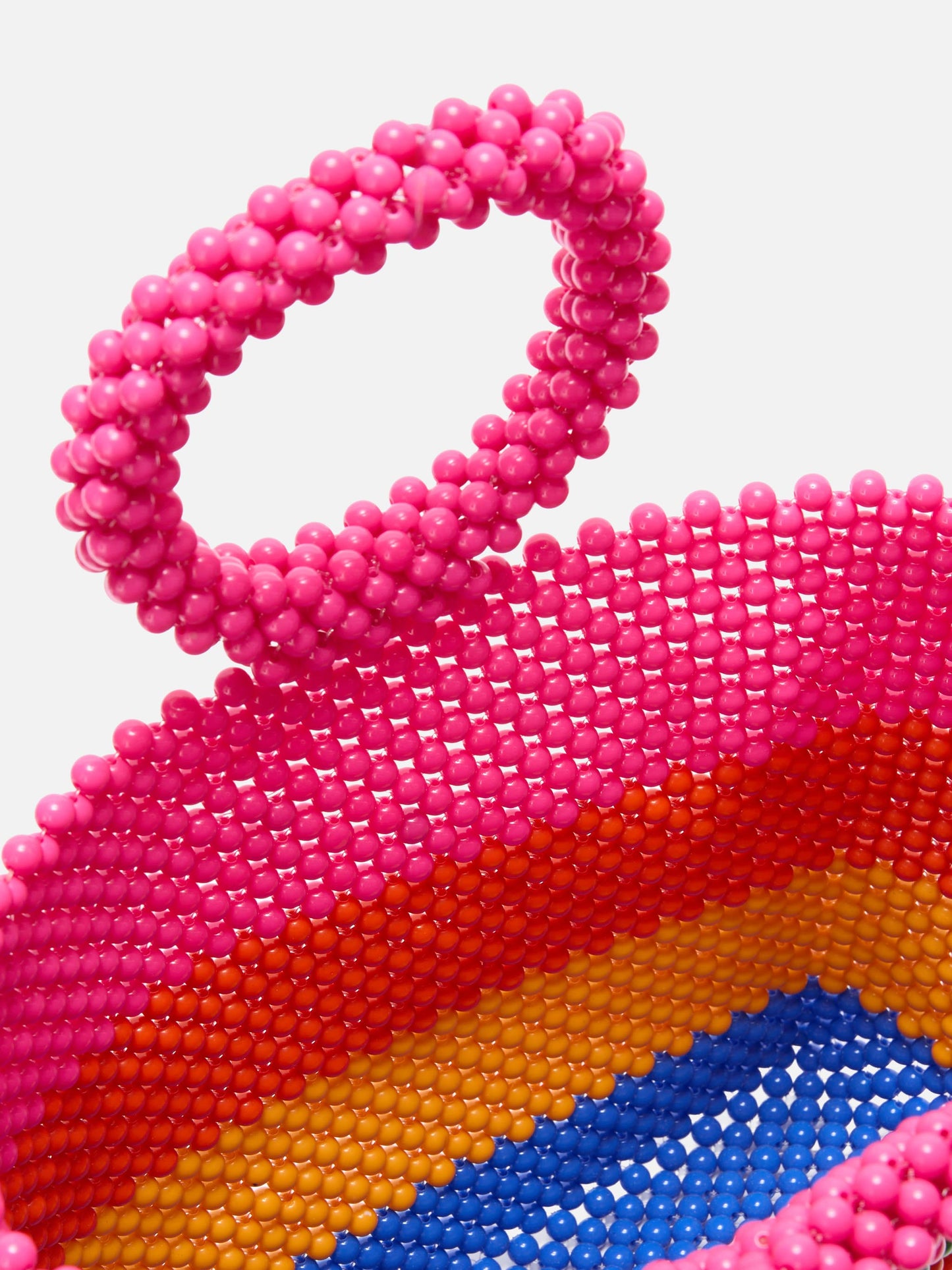 Borsa a mano con perline a righe