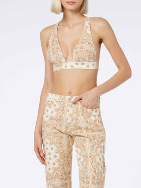 Belleville off-white bandana print denim pants