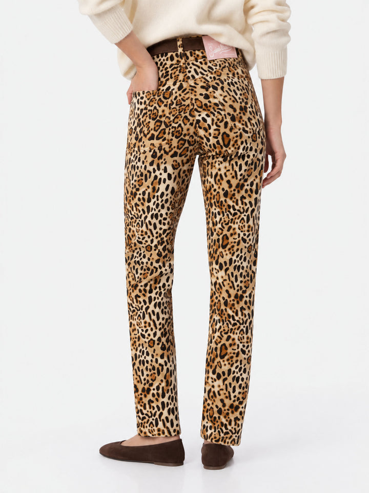 Pantalon en denim à imprimé animal Belleville 