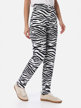 Woman zebra print denim Belleville